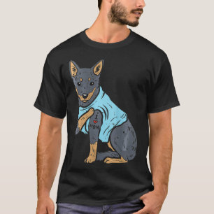 Womens Heeler I Love Mum Animal Pet Red Blue Cattl T-Shirt