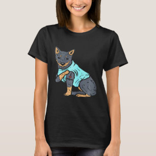 Womens Heeler I Love Mum Animal Pet Red Blue Cattl T-Shirt