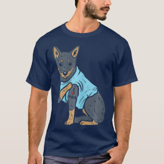 Womens Heeler I Love Mum Animal Pet Red Blue Dog T-Shirt