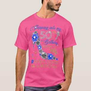 Womens Heels 50th Birthday Squad Stepping Into 50 T-Shirt