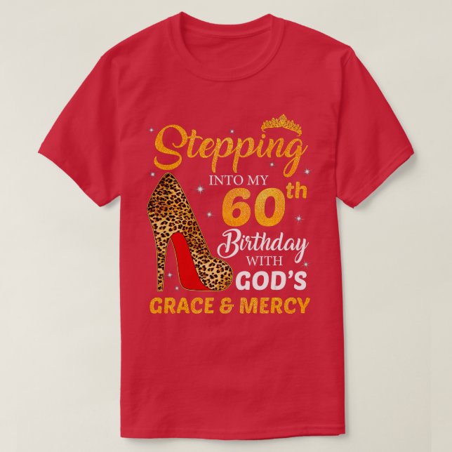 Womens Heels 60th Birthday Squad Stepping Into 60  T-Shirt (Design Front)