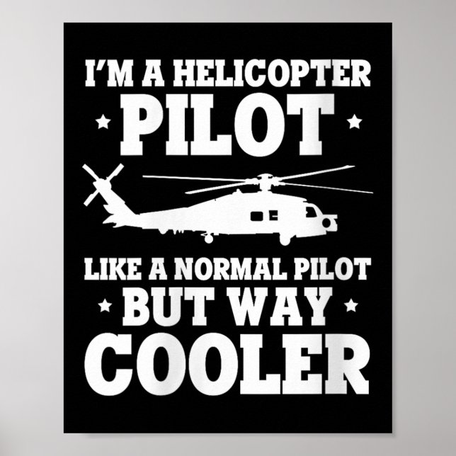 Womens Helicopter Lot Cooler Than Average Flyer Hu Poster (Front)