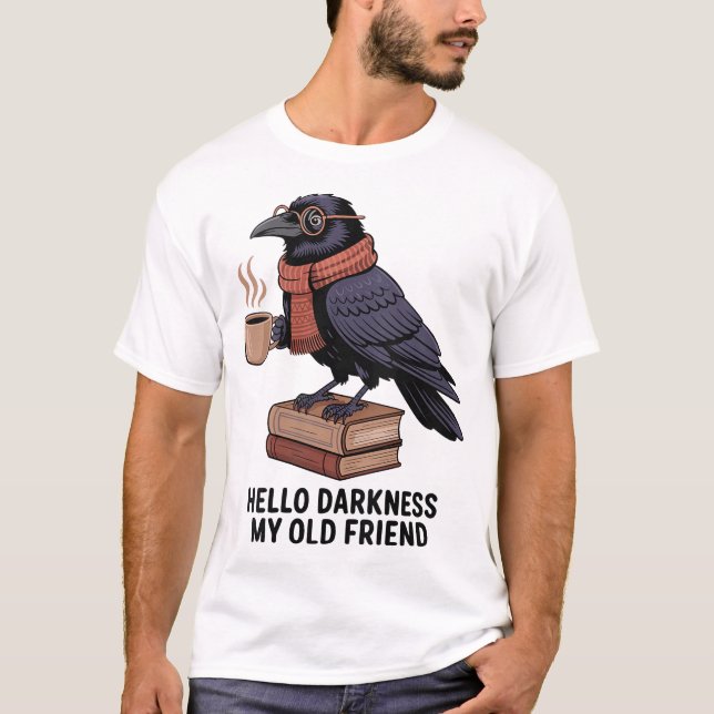 Womens Hello Darkness My Old Friend Crow Coffee  T-Shirt (Front)