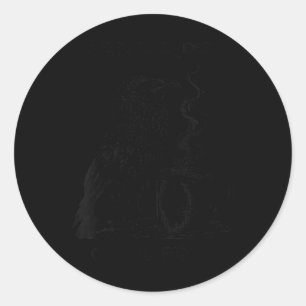 Womens Hello Darkness Old Friend Raven Black Classic Round Sticker