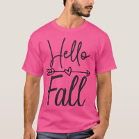 Womens Hello Fall Cute Autumn Tee For Women, Mum A