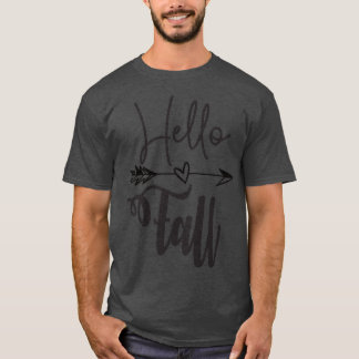 Womens Hello Fall Cute Autumn Tee For Women, Mum A