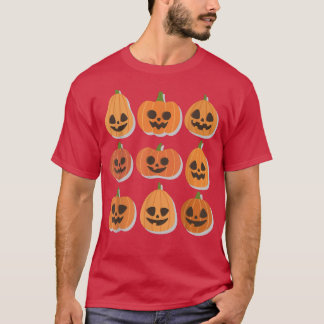 Womens Hello Fall Thanksgiving Halloween Pumpkin V T-Shirt