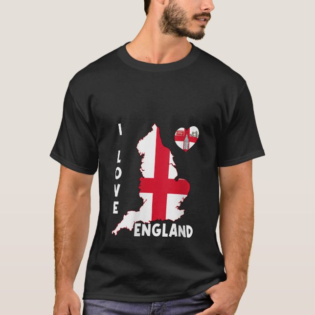 Womens Hello London I Love England Map Flag Proud  T-Shirt (Front)