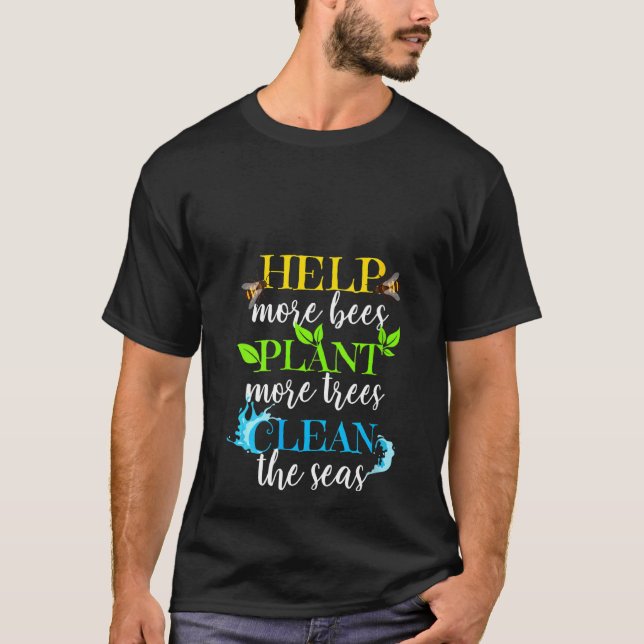 Womens Help More Bees Environmental Tee For Beekee (Front)