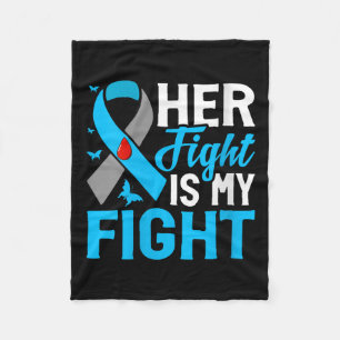 Womens Her Fight Is My Fight V-neck  Fleece Blanket