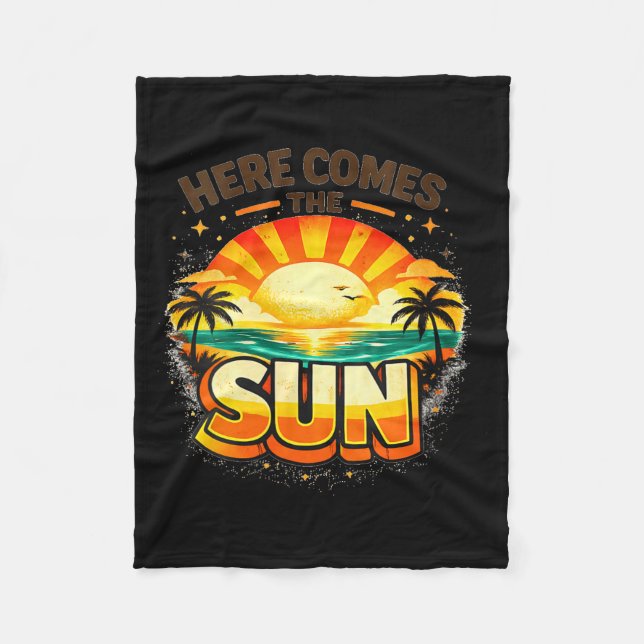Womens Here Comes The Sun Fleece Blanket (Front)