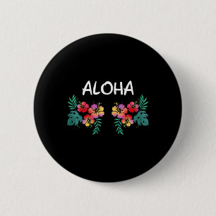 Womens Hibiscus Flowers Breast Hawaiian Aloha Hawa 6 Cm Round Badge