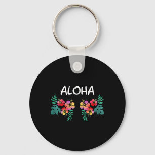 Womens Hibiscus Flowers Breast Hawaiian Aloha Hawa Key Ring