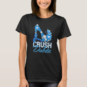Women's High Heel Crush Diabetes Awareness Blue Ri T-Shirt