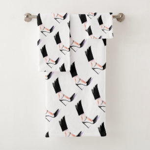 Women's high-heeled shoes bath towel set