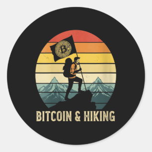 Womens Hiking Adventure Hike Blockchain Sats Freed Classic Round Sticker