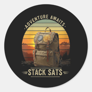 Womens Hiking Adventure Hike Blockchain Sats Freed Classic Round Sticker