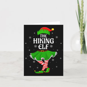 Womens Hiking Elf Christmas Family Girls Women Elf Card