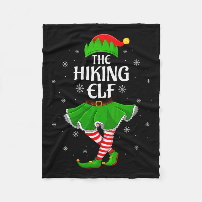 Womens Hiking Elf Christmas Family Girls Women Elf Fleece Blanket (Front)