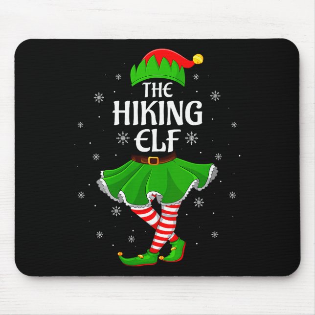 Womens Hiking Elf Christmas Family Girls Women Elf Mouse Mat (Front)