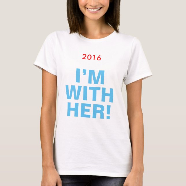 Women's Hillary 2016 "I'M WITH HER!" Team Jersey T-Shirt (Front)