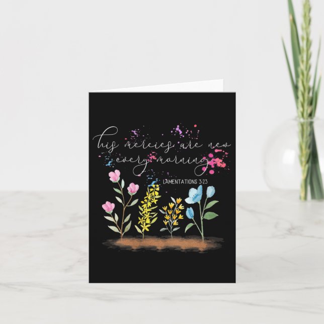 Womens His Mercies Are New Every Morning Religious Card (Front)