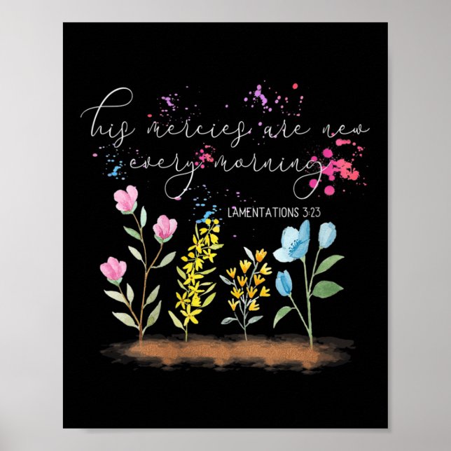 Womens His Mercies Are New Every Morning Religious Poster (Front)