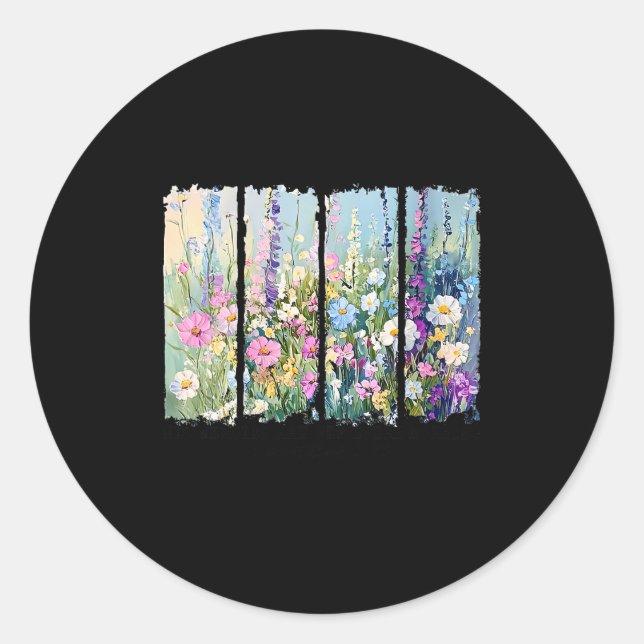 Womens His Mercies Are New Every Morning Wildflowe Classic Round Sticker (Front)