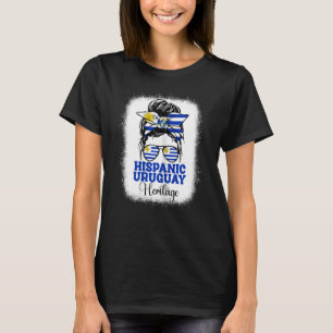 Womens Hispanic Heritage Month Uruguay Flag Messy T-Shirt