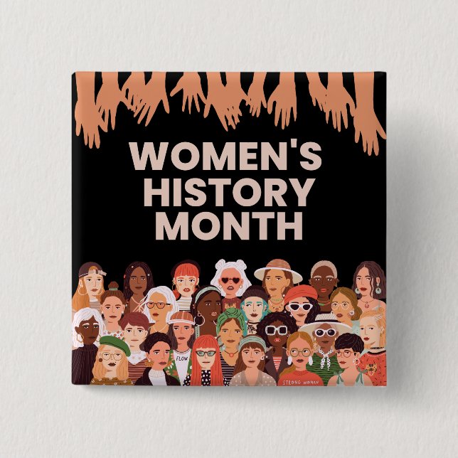 Women's History Month 15 Cm Square Badge (Front)