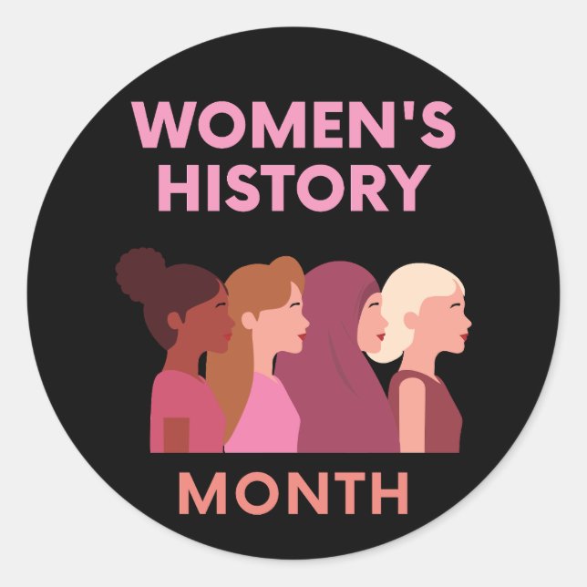 Women's History Month Classic Round Sticker (Front)