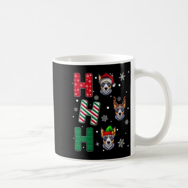 Womens Ho Ho Ho Blue Heeler Dog Matching Christmas Coffee Mug (Right)