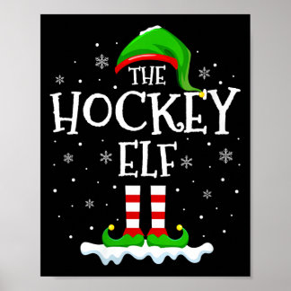 Womens hockey elf squad xmas family matching group poster