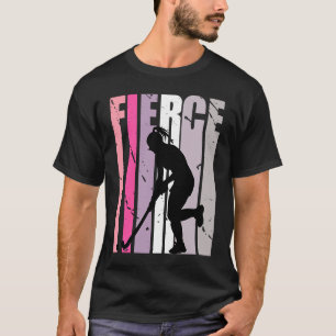 Womens Hockey Pink Fierce Birthday Coach Competiti T-Shirt
