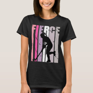 Womens Hockey Pink Fierce Birthday Coach Competiti T-Shirt