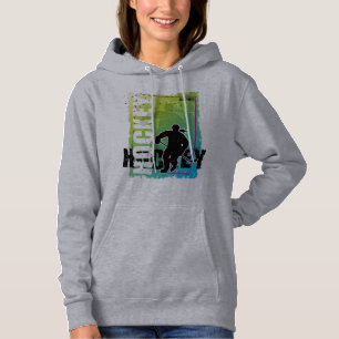 women's Hockey Player Abstract (female) Hoodie