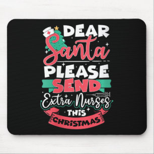 Womens Holiday Nursing Healthcare Worker Funny Chr Mouse Mat