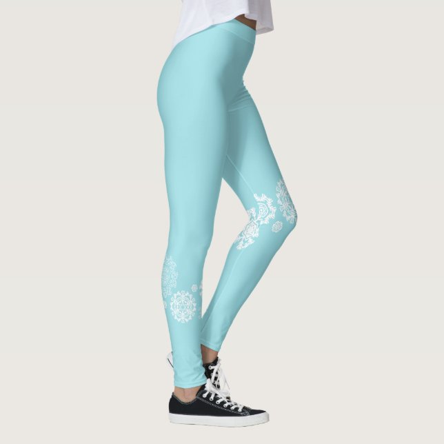 Women's Holiday Snowflake Leggings (Right)