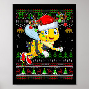 Womens Honey Bees Ugly Christmas Sweaters Holiday  Poster