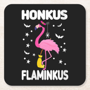 Womens Honkus Flaminkus Funny Gift for Halloween Square Paper Coaster
