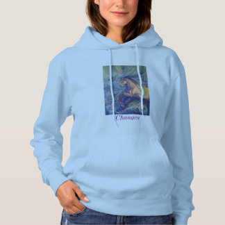 Women's hooded sweatshirt with a fine art print