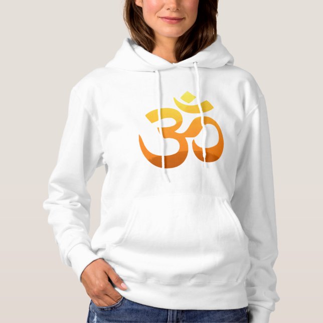 Womens Hoodies Double Sided Yoga Om Mantra Symbol (Front)