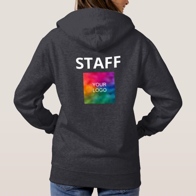 Womens Hoodies Staff Crew Member Company Logo Here (Back)