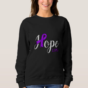 Womens Hope Lupus Autoimmune Disease Purple Ribbon Sweatshirt