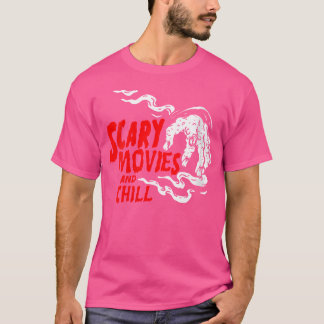 Womens Horror Art -Scary Movies And Chill - Psycho T-Shirt