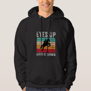 Womens Horse Riding Eyes Up Heels Down Equestrian Hoodie