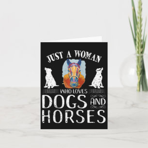 Womens Horseck Riding Cowgirl Love Dog Horse Card