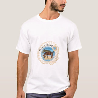 Womens Horses riding on the beach equestrian sport T-Shirt