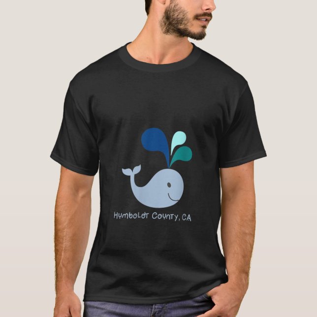 Womens Humboldt County California Cute Whale Lover T-Shirt (Front)