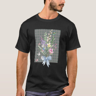 WOMEN'S HUMMINGBIRD FLORAL WATERCOLOR FLOWER GARDE T-Shirt